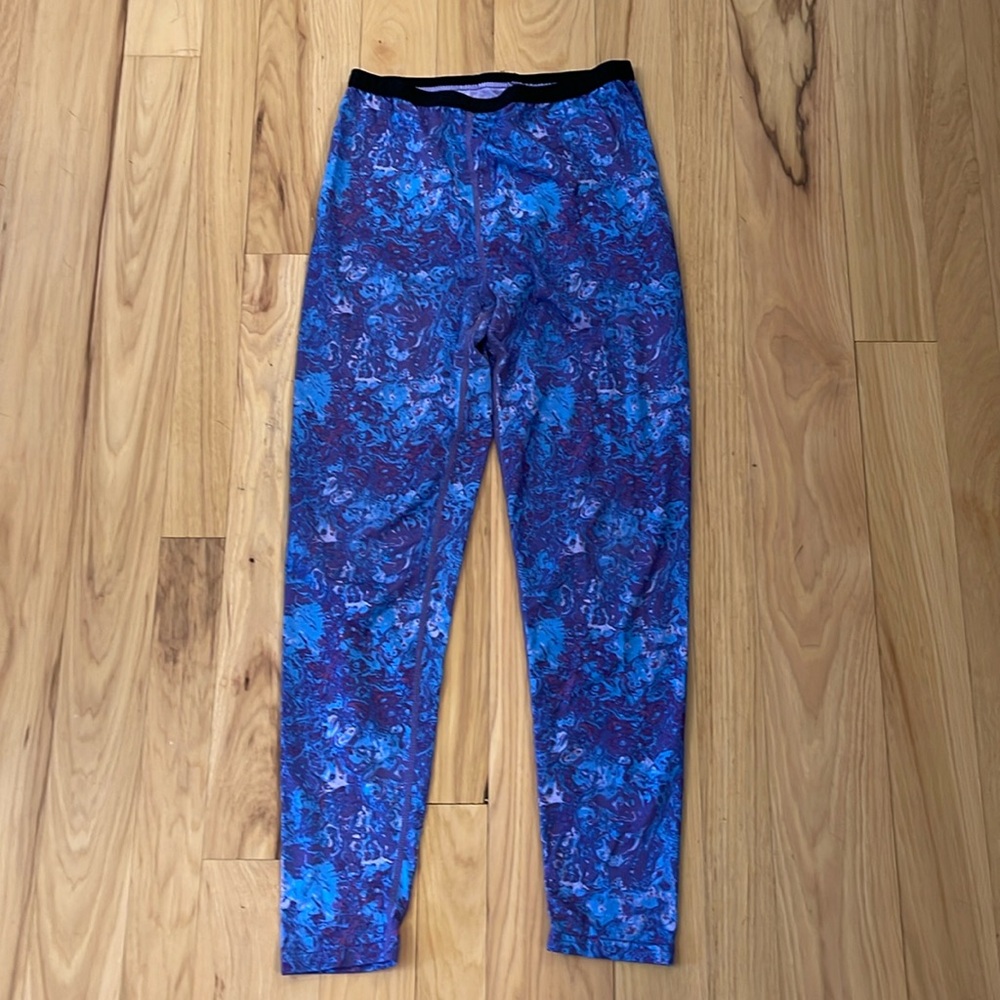 Terramar baselayer ski racing bottoms (purple with blue swirls)